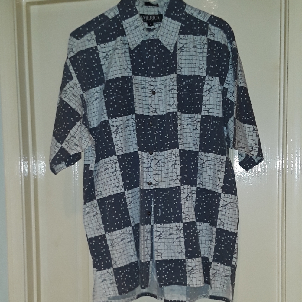 American Perry Ellis Button Down Short Sleeve Shir
